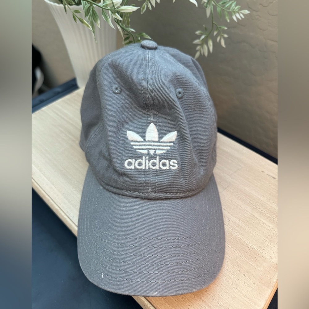 Ladies gray and white Adidas hat